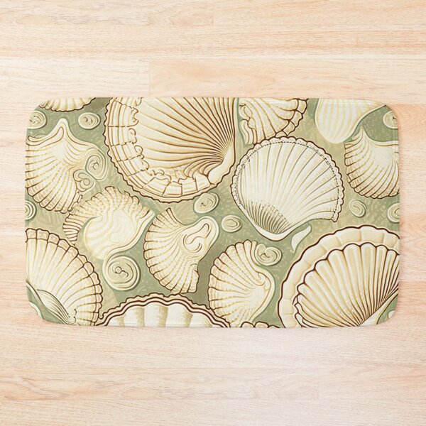 Item preview, Olive green vintage seashells designed and sold by hamptonstyle.