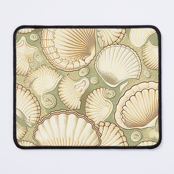 Item preview, Olive green vintage seashells designed and sold by hamptonstyle.