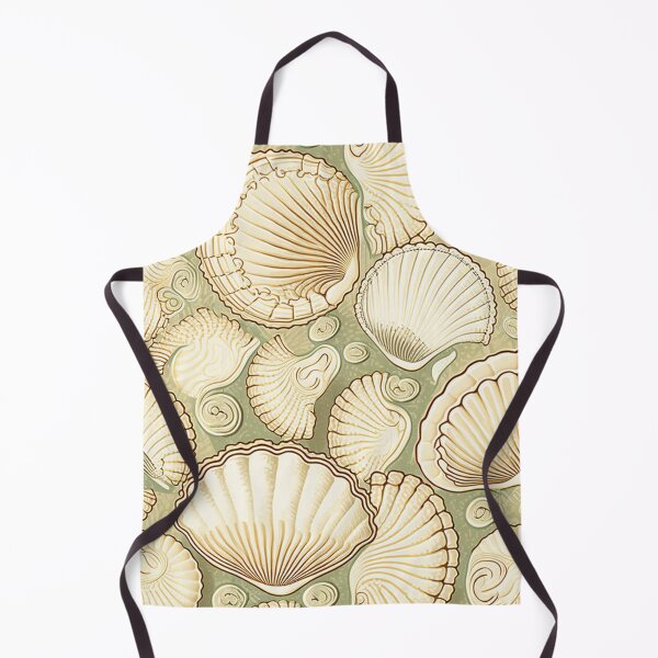 Item preview, Olive green vintage seashells designed and sold by hamptonstyle.