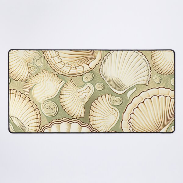 Item preview, Olive green vintage seashells designed and sold by hamptonstyle.