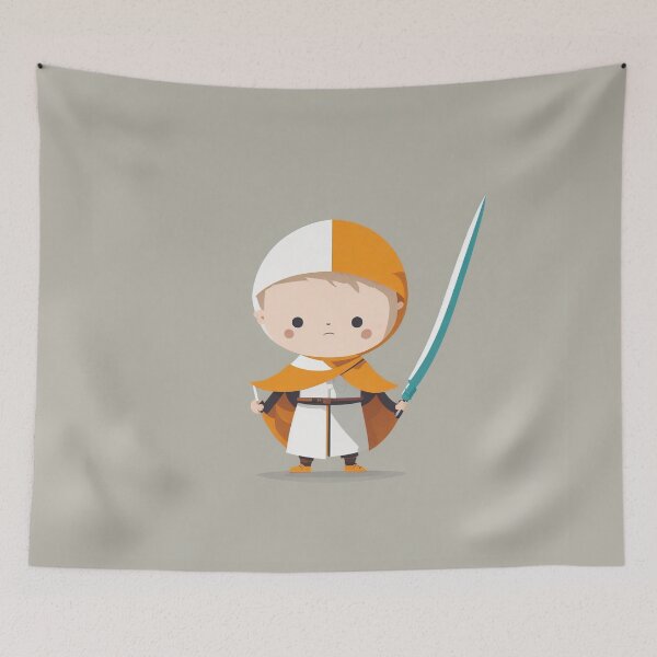 Item preview, Cute Warrior Monk | cute geometric @ s designed and sold by Phoenix-Textile.