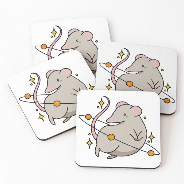 Item preview, Mouse, rat, with Saturn rings and stars in orbit designed and sold by GingerandMilk.
