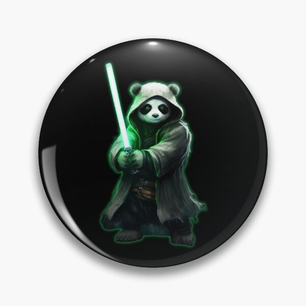 Item preview, Shining Panda Bear Luke with lightsaber - May the bamboo be with you designed and sold by Pixelboys.