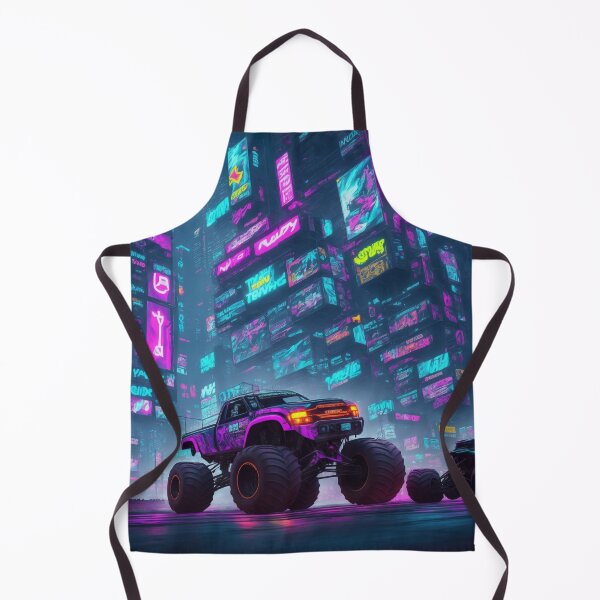 Item preview, Neon Thunder: Experience the thrill of a cyberpunk monster truck racing through the cityscape. designed and sold by RedArtG09.