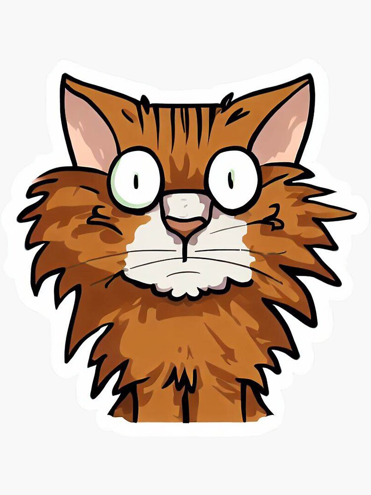 Thumbnail 3 of 3, Sticker, Funny cat designed and sold by cokemann.