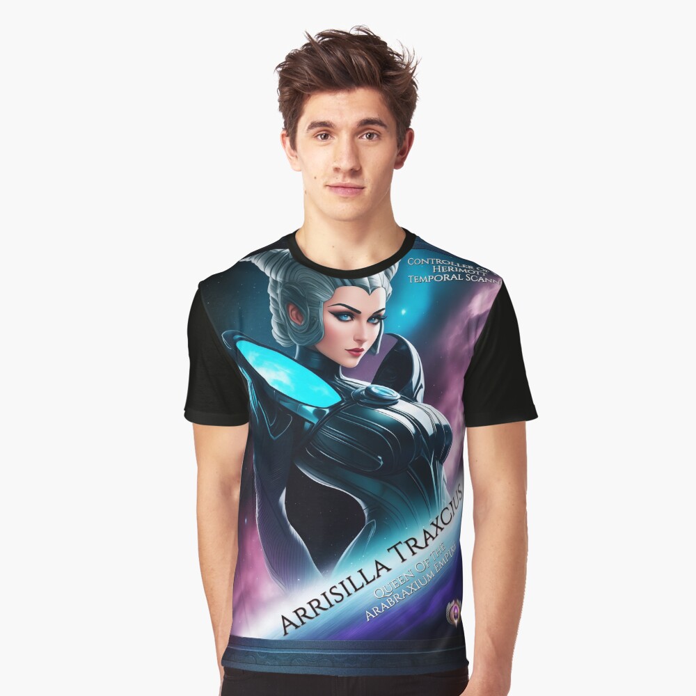 The Temporal Star Queen Arrisilla Traxcius AI Concept Art by Xzendor7 - The Captivating Beauty Of The Temporal Scanner 3 The Temporal Star Queen Arrisilla Traxcius Beautiful AI Concept Art Portrait by Xzendor7 Graphic T-Shirt