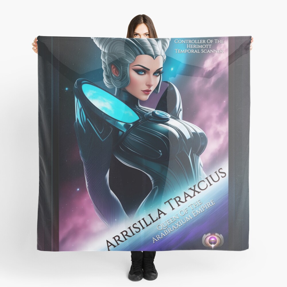 The Temporal Star Queen Arrisilla Traxcius AI Concept Art by Xzendor7 - The Captivating Beauty Of The Temporal Scanner 4 The Temporal Star Queen Arrisilla Traxcius Beautiful AI Concept Art Portrait by Xzendor7 Ladies Scarf