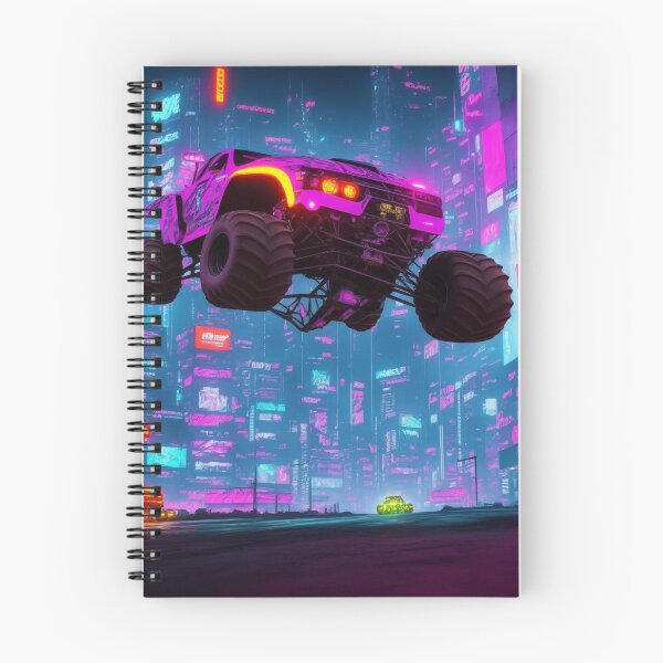 Item preview, Cyber Monster: Witness the power of a neon-lit monster truck tearing through a futuristic city. designed and sold by RedArtG09.