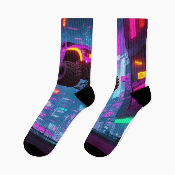 Item preview, Cyber Monster: Witness the power of a neon-lit monster truck tearing through a futuristic city. designed and sold by RedArtG09.