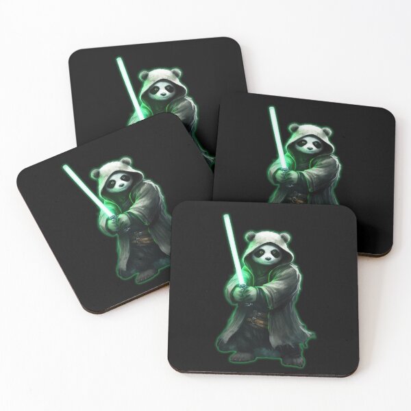 Item preview, Shining Panda Bear Luke with lightsaber - May the bamboo be with you designed and sold by Pixelboys.