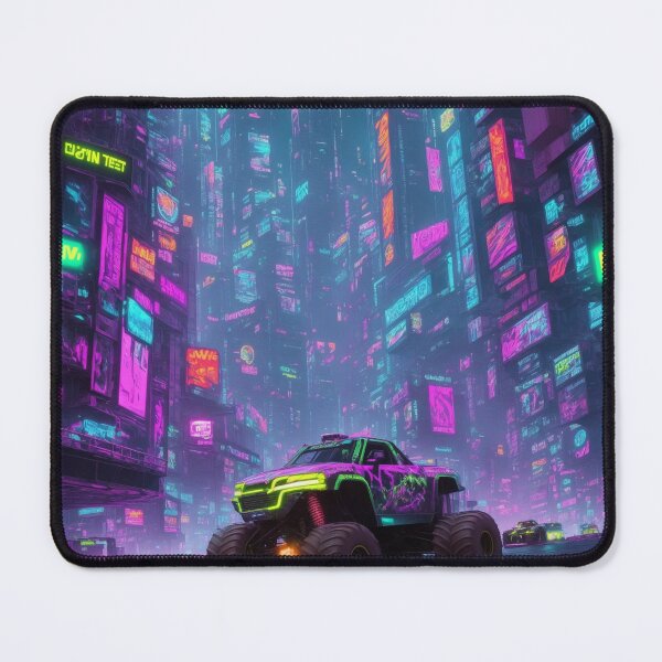 Item preview, Neon Rush: Feel the adrenaline as a high-speed monster truck races through a neon-lit cyberpunk world. designed and sold by RedArtG09.