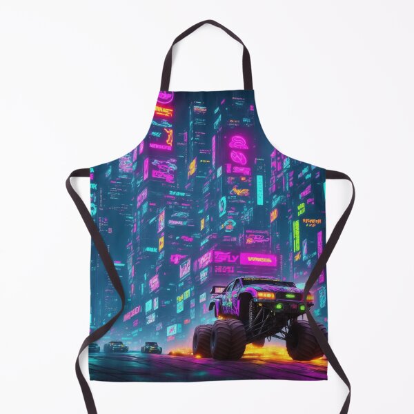 Item preview, Futuristic Fury: Brace yourself for an epic showdown as a monster truck battles through a cyberpunk metropolis. designed and sold by RedArtG09.