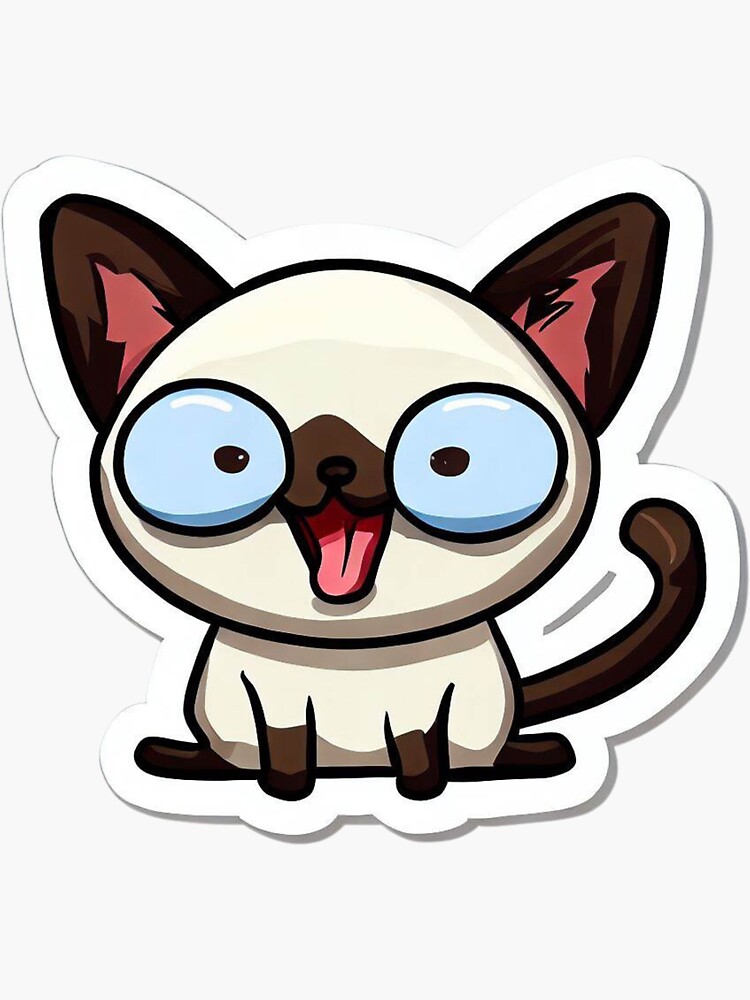 Thumbnail 3 of 3, Sticker, Funny adorable cats designed and sold by cokemann.