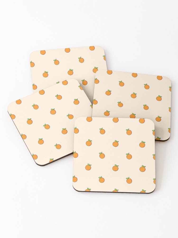 Thumbnail 1 of 5, Coasters (Set of 4), Mini Orange Pattern designed and sold by ennbe.