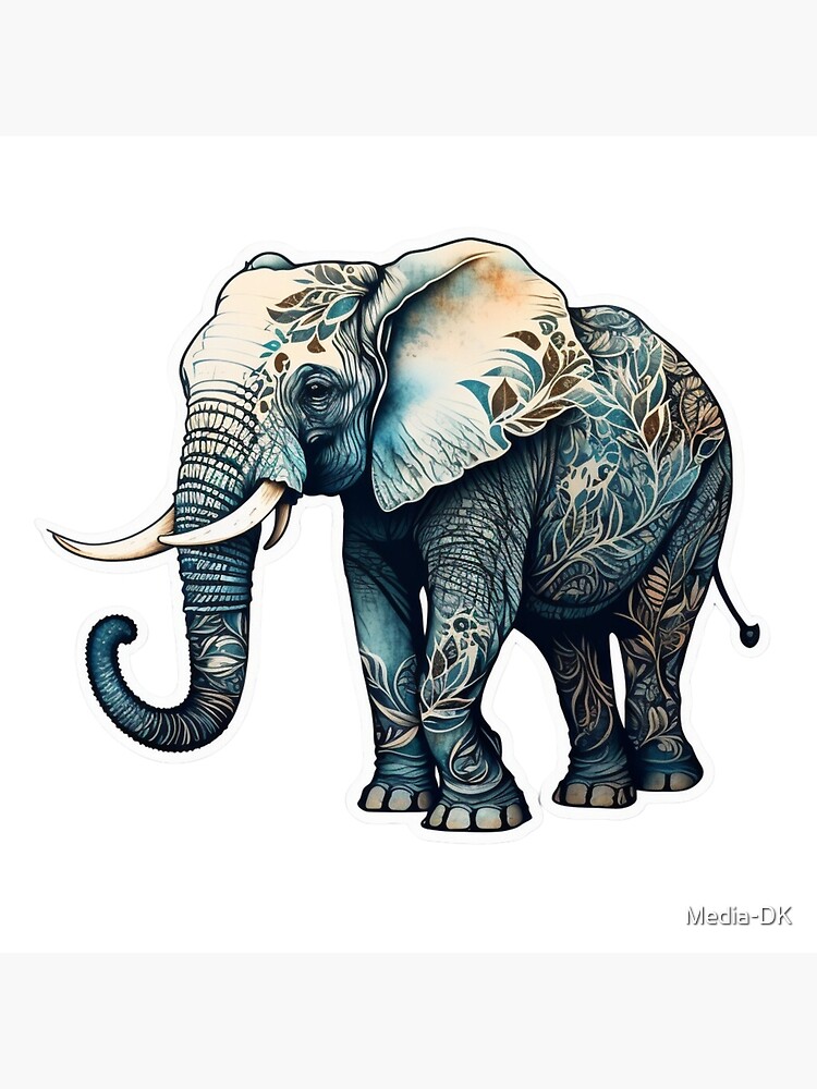 Realistic Elephant Tattoo Sticker