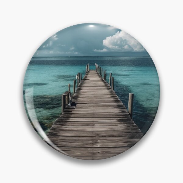 Item preview, "Serenity By The Sea" - A Vibrant UHD Art Piece of a Wooden Pier Over Turquoise Water, Inspired by Maranao and Indonesian Art designed and sold by stateofhuman.