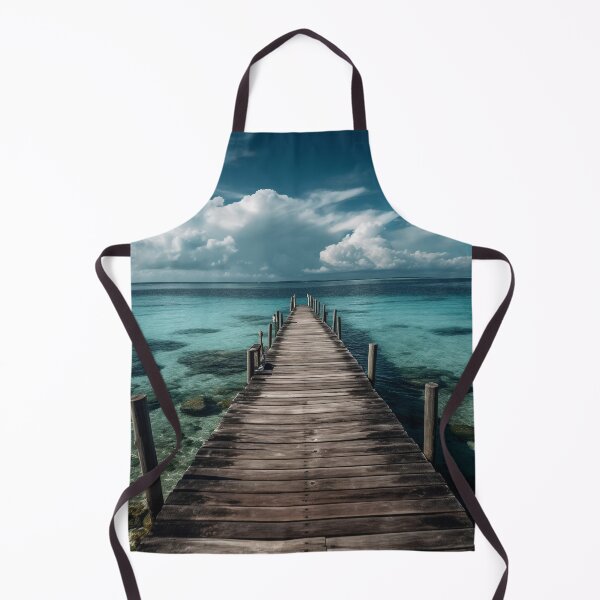 Item preview, "Serenity By The Sea" - A Vibrant UHD Art Piece of a Wooden Pier Over Turquoise Water, Inspired by Maranao and Indonesian Art designed and sold by stateofhuman.