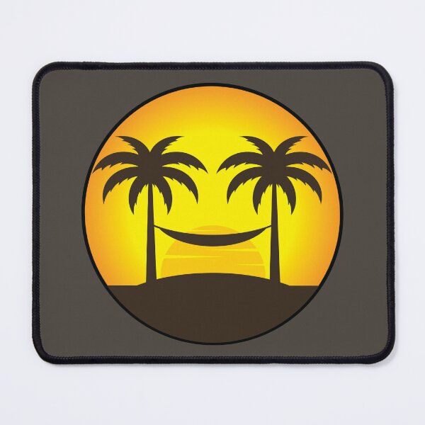 Item preview, Emoticon face with sunset palm tree and relax swing  designed and sold by Donutlovers.