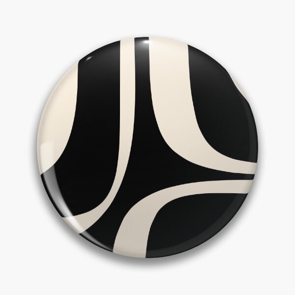 Item preview, Retro Groove Abstract Minimal Pattern Black and Almond Cream designed and sold by kierkegaard.
