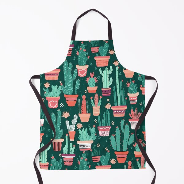 Item preview, Cactus in Pots Pattern on Dark Green Background designed and sold by Melissify.