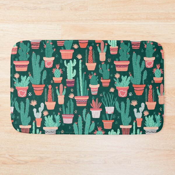 Item preview, Cactus in Pots Pattern on Dark Green Background designed and sold by Melissify.