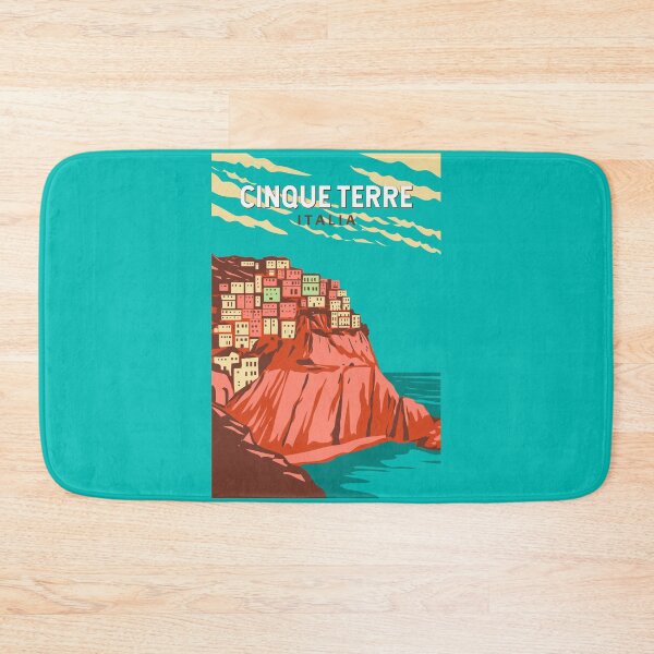 Item preview, Cinque Terre Italy Travel Art Vintage designed and sold by KrisSidDesigns.