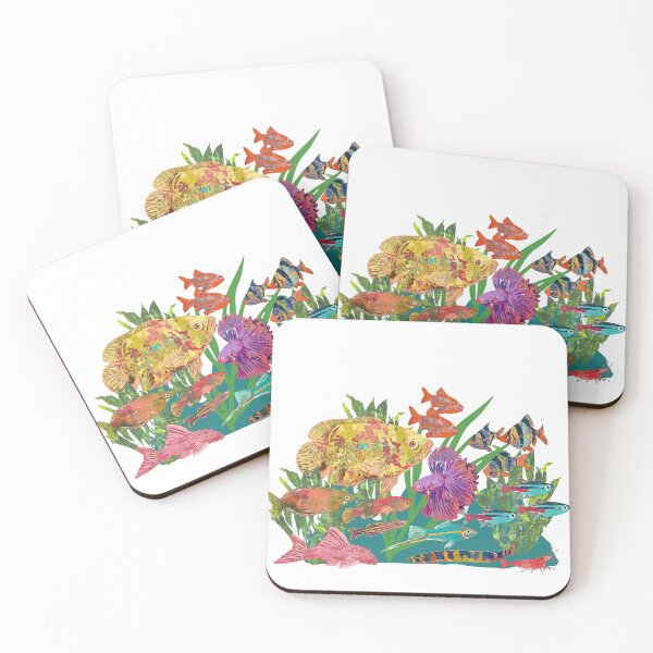 Item preview, School of Colorful Tropical Freshwater Fish designed and sold by ginaisarty.