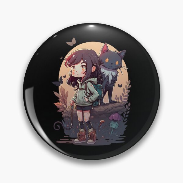 Item preview, Angry Girl & Cat Kawaii Anime Black Cat Lover Halloween designed and sold by SecretDicer.