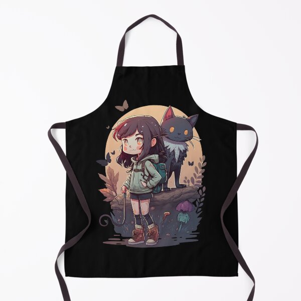Item preview, Angry Girl & Cat Kawaii Anime Black Cat Lover Halloween designed and sold by SecretDicer.