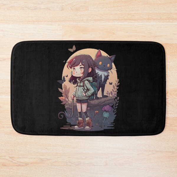 Item preview, Angry Girl & Cat Kawaii Anime Black Cat Lover Halloween designed and sold by SecretDicer.