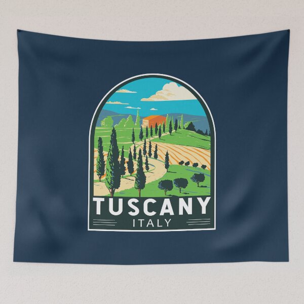 Item preview, Tuscany Italy Vineyard Travel Retro Emblem designed and sold by KrisSidDesigns.