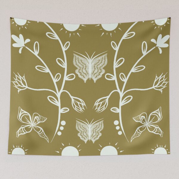 Item preview, Butterfly sun and flower in white  designed and sold by Berashop.