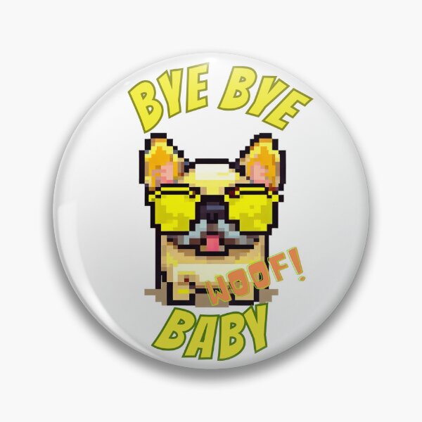 Item preview, Farewell Fun: Bulldog Bids Bye Bye with Irreverent Charm - Pixel Art Dogs designed and sold by Woof-n-Wear.