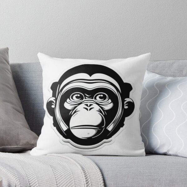 Item preview, Monkey sticker black and white designed and sold by Artcolage87.