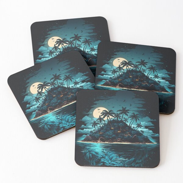 Item preview, Moonlit Paradise Island designed and sold by CanvasDreamland.