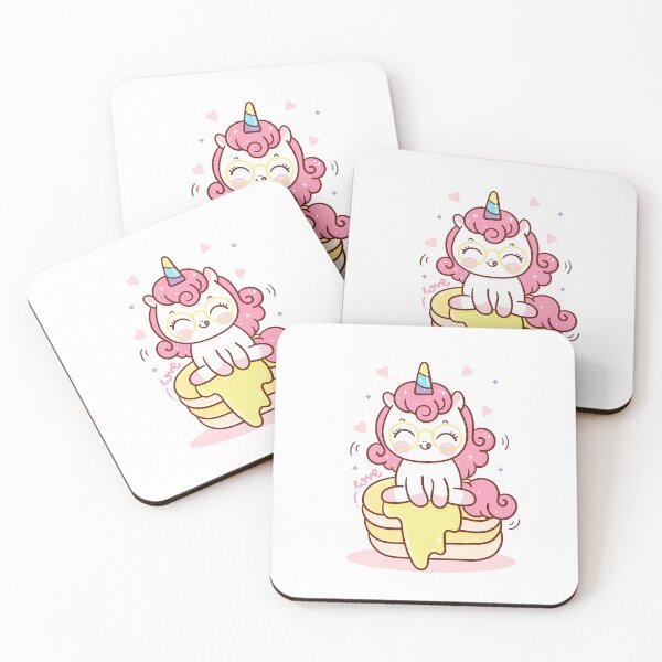 Item preview, Cute Unicorn Enjoying Big Pancake designed and sold by OFMdesigns.