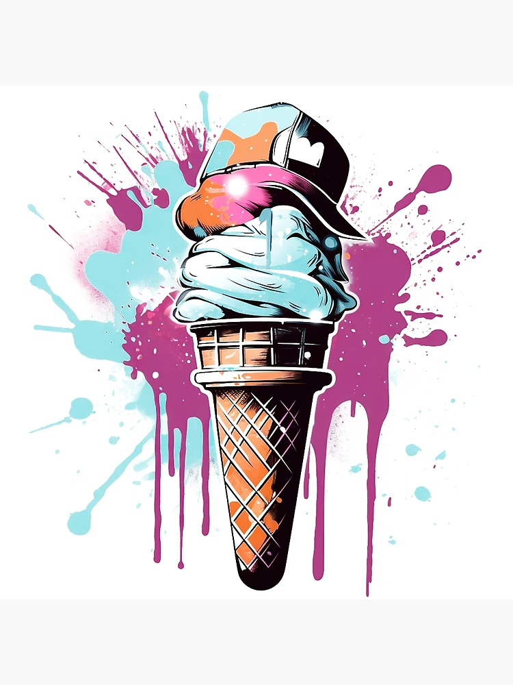 the cute ice cream scoop as a graffiti bomber 4642613 Vector Art at Vecteezy