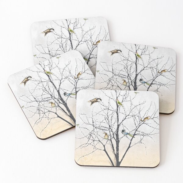 Item preview, Winter tree with squirrels and birds designed and sold by Wolfsee.