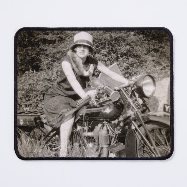 Item preview, Young Lady on a Coventry Eagle Motorbike 1920s designed and sold by Flo Smith.