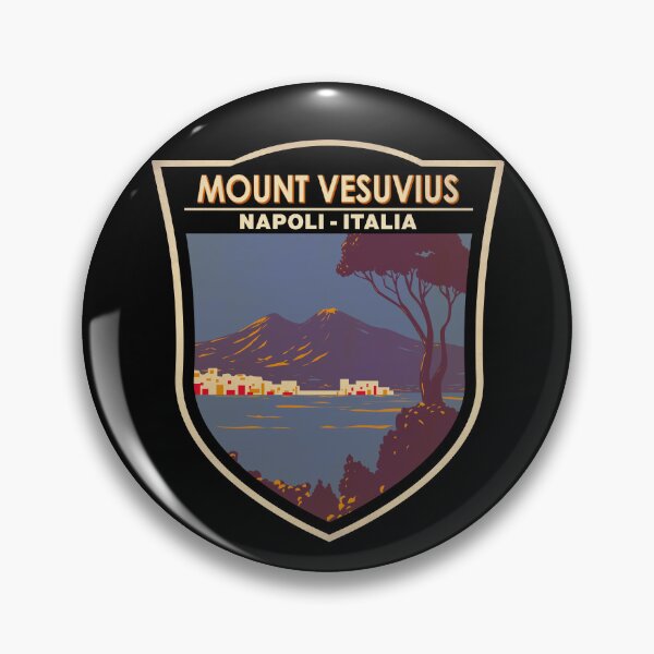 Item preview, Mount Vesuvius Gulf of Naples Badge designed and sold by KrisSidDesigns.