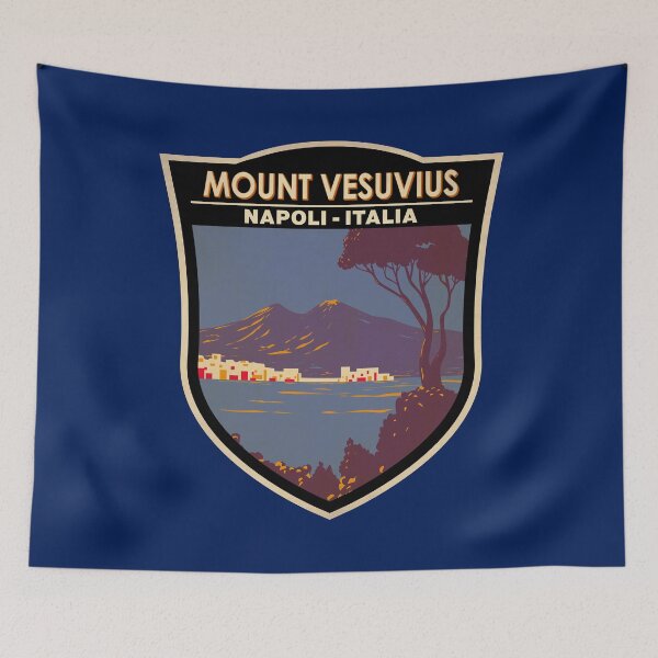 Item preview, Mount Vesuvius Gulf of Naples Badge designed and sold by KrisSidDesigns.