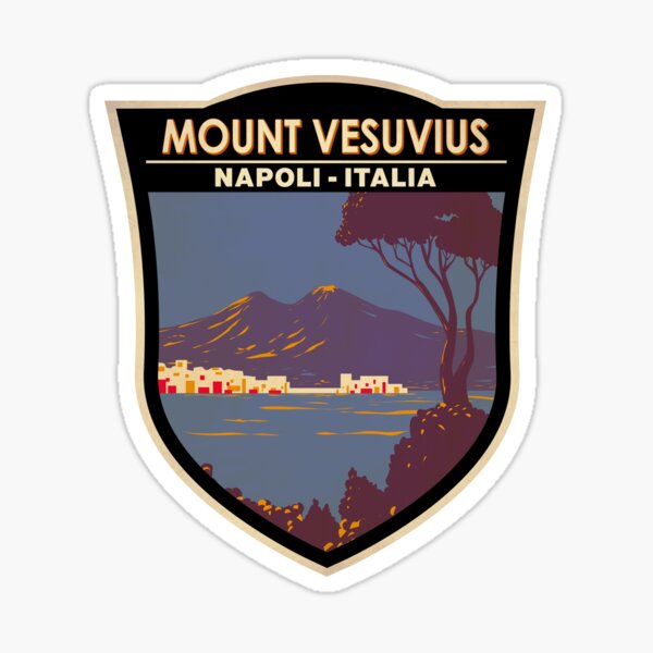 Item preview, Mount Vesuvius Gulf of Naples Badge designed and sold by KrisSidDesigns.