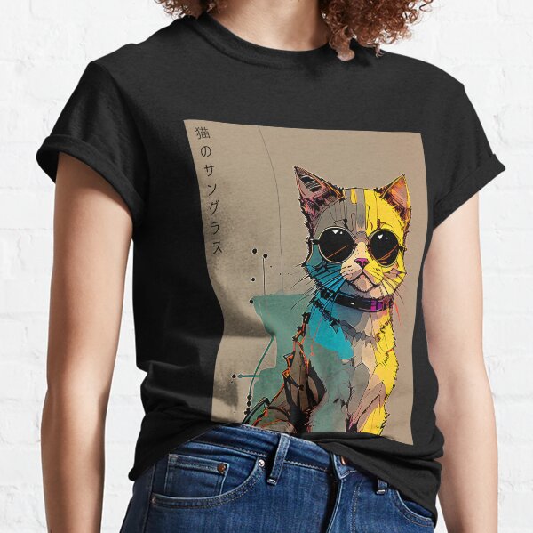 Cat with 2025 sunglasses t shirt