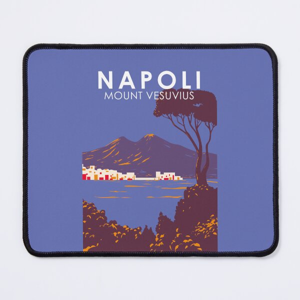 Item preview, Naples Mount Vesuvius Travel Art Vintage designed and sold by KrisSidDesigns.