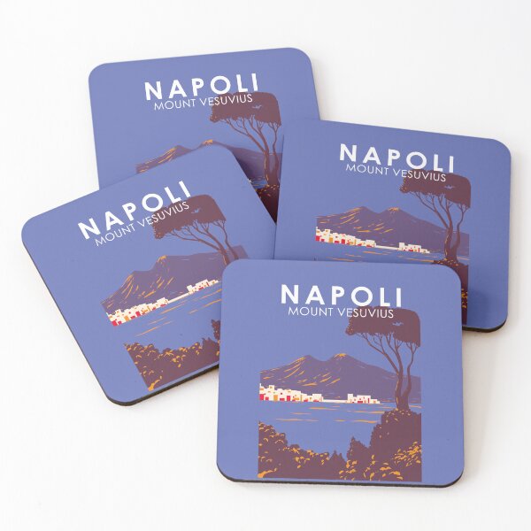 Item preview, Naples Mount Vesuvius  Travel Art Vintage designed and sold by KrisSidDesigns.