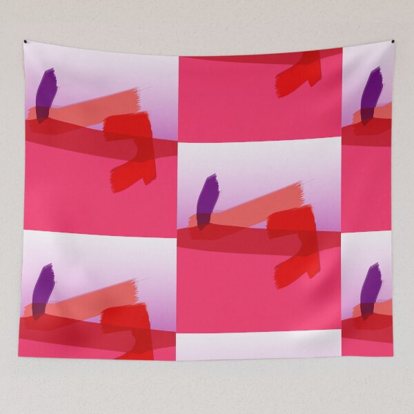 Item preview, bright pink, red and purple brushstroke composition no.2 designed and sold by pinkfloralcake.