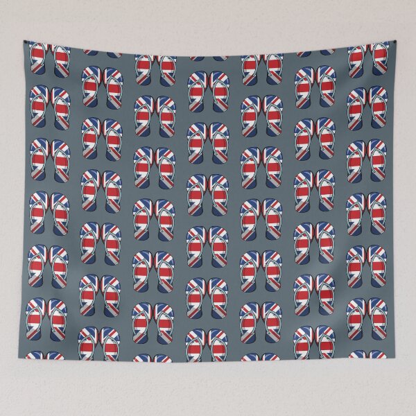 Item preview, Great Britain flag on flip flop summer sandals  designed and sold by Donutlovers.