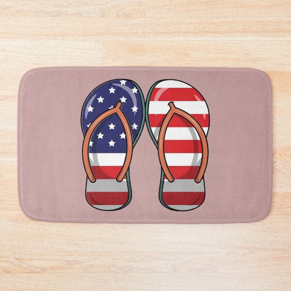 Item preview, American flag on flip flop sandals  designed and sold by Donutlovers.