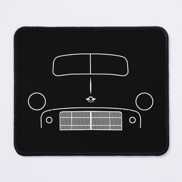 Item preview, Morris Minor Series II "highlight" 1950s British classic car outline white designed and sold by soitwouldseem.