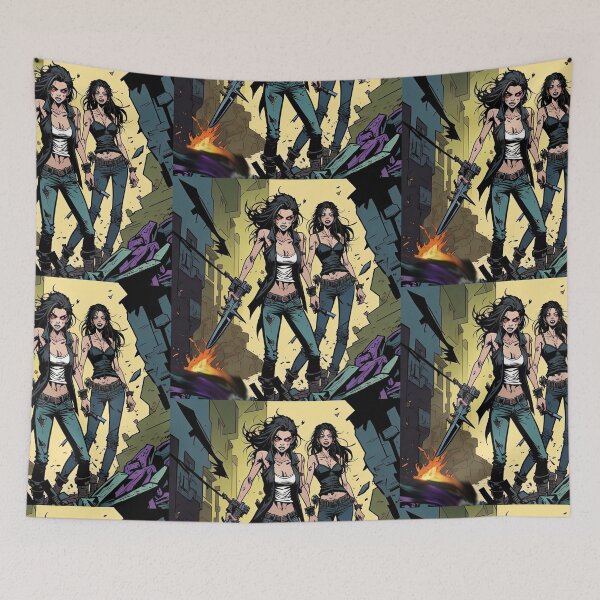 Item preview, Fantasy woman comic art designed and sold by Vintage Designs +.